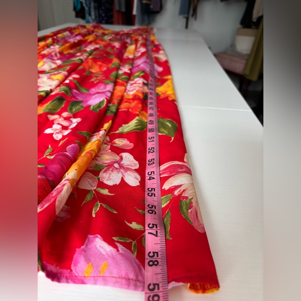 Ronny Kobo Sallee Red Floral Maxi Dress Size L - Picture 12 of 12